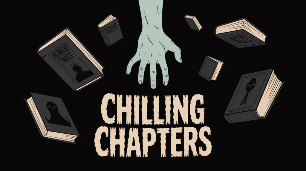 Chilling chapters a minimalist horror poster featuring a p gzw6fhpessipgfr1hfzgca ckkryzxfq5adpr6ek4czma